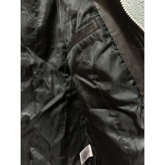 INC International Concepts Vegan Croc Brown Leather Moto Biker Zip Jacket S - Picture 7 of 10